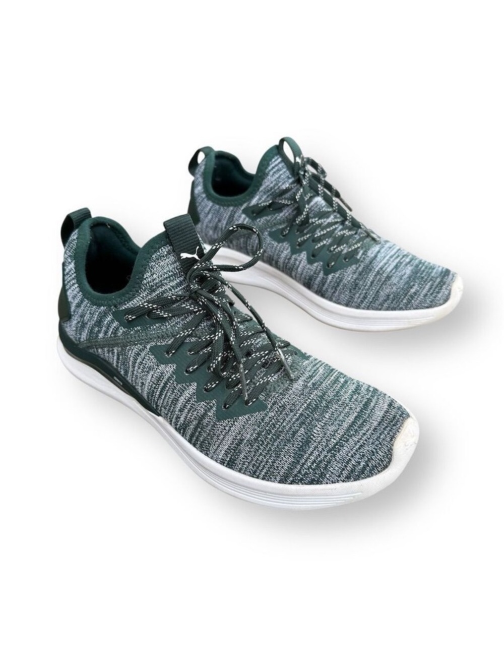 PUMA Women's Ignite Flash Evoknit Sneakers Green Size 8 Running Shoes